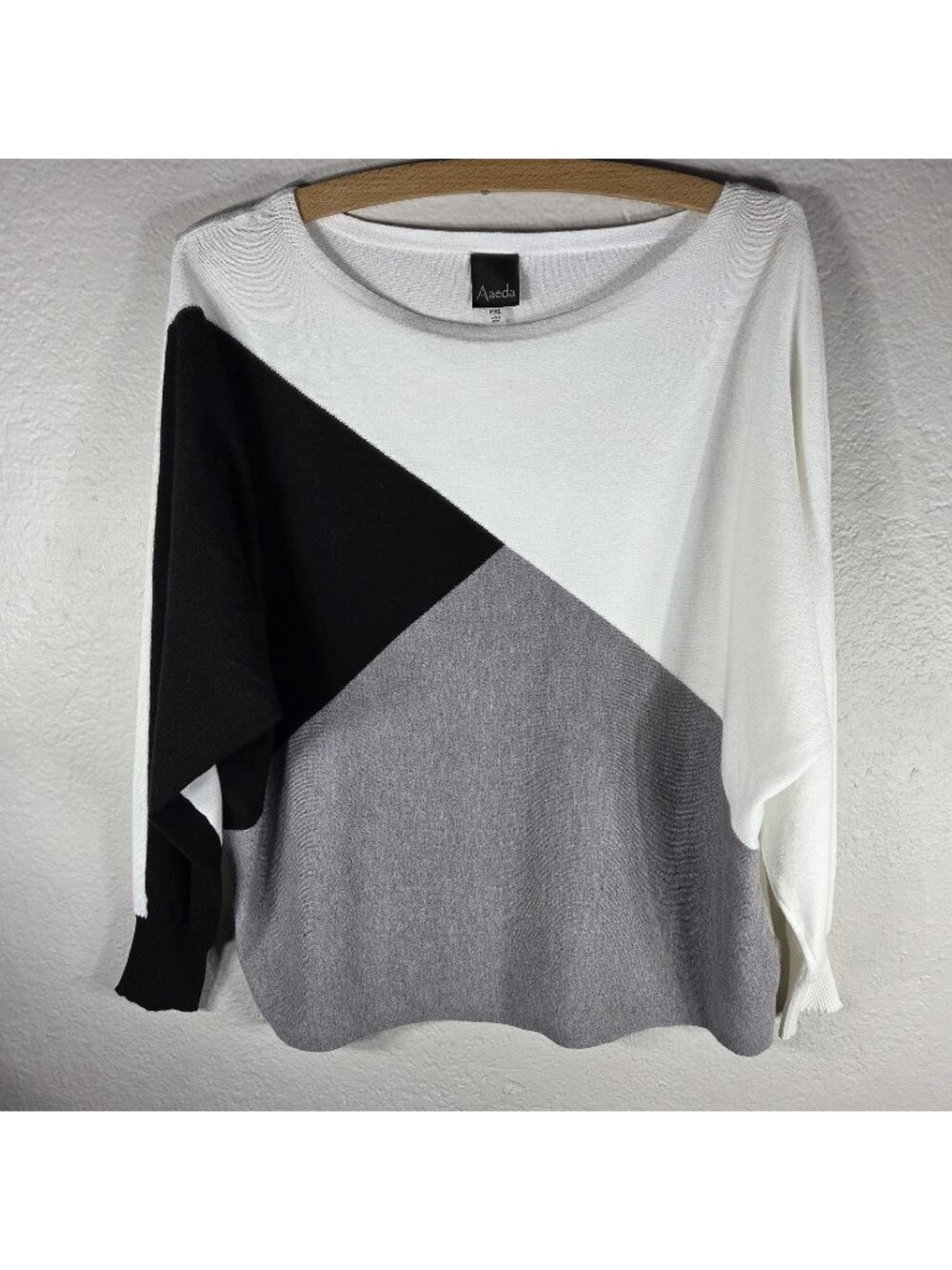 Aaeda Anthropologie Multicolor Colorblock Dolman Sleeve Petite Sweater Size XL